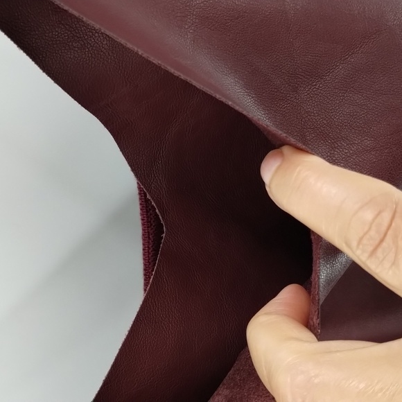 DO + BE deep burgundy faux leather asymmetrical tank stretch back size small - Picture 5 of 8